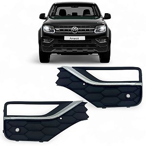 Par Grade Moldura Farol Milha Amarok 2017 2018 a 2023 C/furo