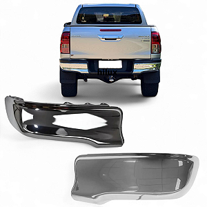 Par Ponteira Parachoque Traseiro Hilux 2016 A 2024 Cromada