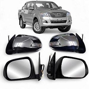 Par De Retrovisor Hilux C Pisca Cromado 2012 2013 2014 2015
