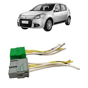 chicote conector plug botao duplo vidro sandero 2007 a 2011