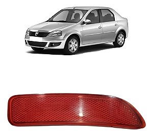 Refletor Olho Gato Parachoque Logan 2010 2011 2012 2013 2014 Vermelho