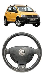 Volante Direção Com Comando Som Vw Crossfox 2005 2006 A 2008 Preto