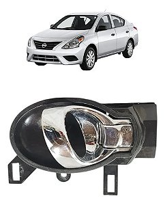 Maçaneta Interna Porta Lado Esquerdo Nissan Versa 2016 A 19 Preto Dianteira/traseira