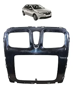 Moldura Painel Central Multimidia Sandero Logan 2014 A 2019 Preto