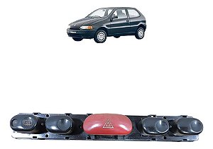 Botão Pisca Alerta Desembaçador Fiat Palio 1996 1997 A 2000 Preto