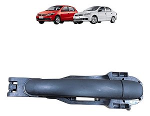 Maçaneta Externa Traseira Esquerda Vw Crossfox 2004 A 2010 Preto Traseira