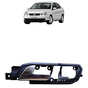 Macaneta Interna Dianteira Esquerda Vw Polo 2003 A 2014 Cinza