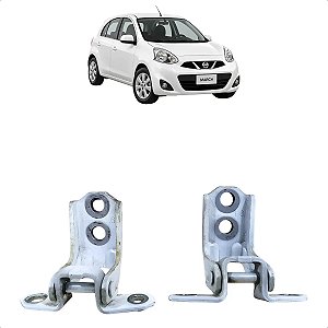 Par Dobradiças Porta Dianteira Esquerda Nissan March Versa