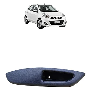 Moldura Puxador Porta Traseira Esquerda Nissan March Versa Cinza