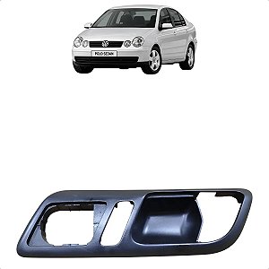 Moldura Puxador Porta Dianteira Esquerda Polo 2003 A 2014 Cinza