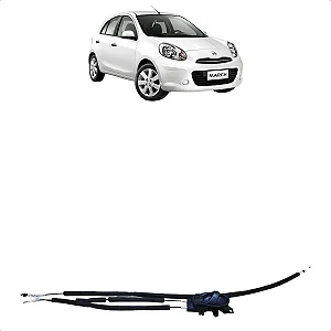 Maçaneta Interna Cabo Fechadura Nissan March 2011 A 2019 Preto Dianteira