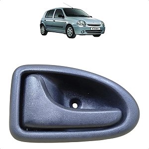 Maçaneta Interna Dianteira Esquerda Renault Clio 2000 A 2016 Cinza Dianteira