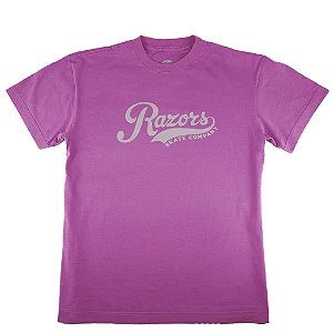 Camiseta Razors Skate Company Roxa Brasão Cinza