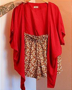 SHORT BRISA FLORAL MOSTARDA