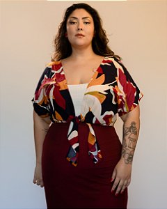 KIMONO MARIA BONITA FLORAL AZUL