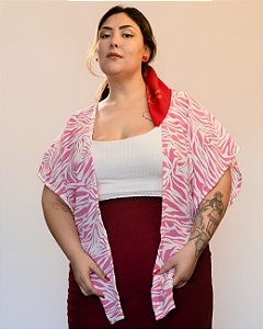 KIMONO MARIA BONITA ANIMAL PRINT ROSA
