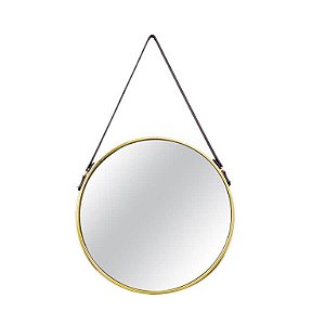 Espelho Adnet 45cm de Metal Dourado Mart Collection