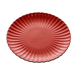 Prato de Porcelana Nórdica Bon Gourmet 26cm Vermelho