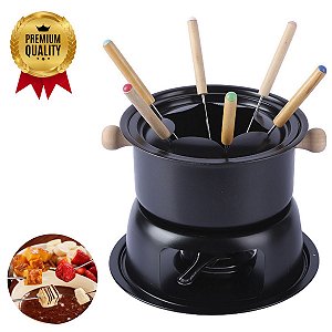 Kit para Fondue Lucerna Preto em Aço com 11 Peças