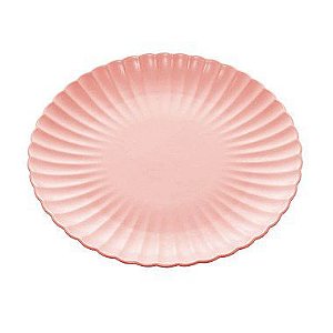 Prato de Porcelana Nórdica Bon Gourmet 26cm Rosa