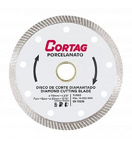 DISCO CORTE DIAMANTADO TURBO PORCELANATO 110 CORTAG