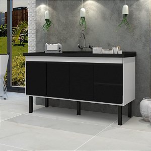 GABINETE COLOR BRANCO COM PRETO  144CM MDF