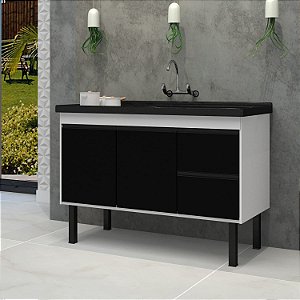GABINETE COLOR BRANCO COM PRETO  0,94CM MDF
