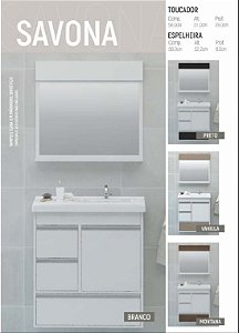 TOUCADOR SAVONA 60CM BRANCO CONJUNTO MDF