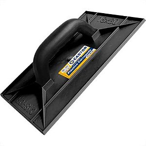 DESEMPENADEIRA PLÁSTICA PRETA CORRUGADA 18X30CM CASTOR 121