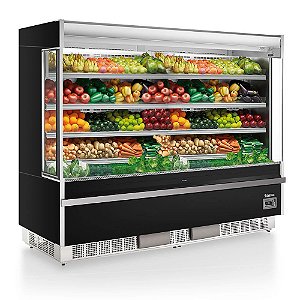 Expositor Vertical Aberto para Frutas e Verduras Preto - 2,40 metros -  Gelopar - GSTO-240-PR