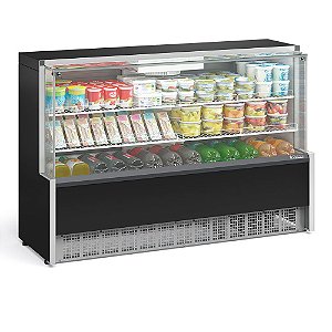 Balcão Vitrine Refrigerada Confeitaria - 1,75 metros - Ar Forçado  - Linha Aurora - Preta - GPFA-175PR