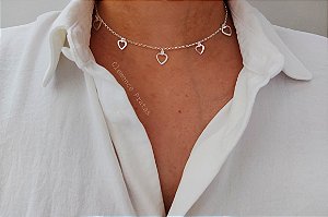 CHOKER CORAÇÕES  VAZADOS