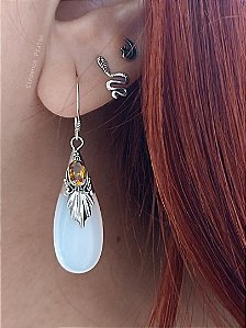 BRINCO OPALINA COM CITRINO