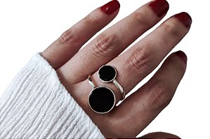 ANEL REGULÁVEL ÁGATA NEGRA