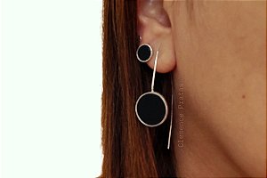 BRINCO GANCHO ÁGATA NEGRA