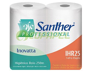 Papel Higiênico Folha Dupla Rolo 8x 250m Inovatta IHR25