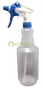 Frasco Pulverizador Plástico Transparente c/ gatilho spray p/ produtos químicos 500ml ref. 380171