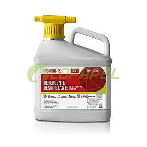 Limpeza Geral Higindoor 331 Sem Fragrância Detergente Desinfetante p/ pisos e superf. 2L SAD 1D