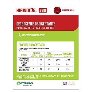 Adesivo Higindoor 338 p/ produto concentrado 10cm x 08cm