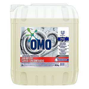 Lavanderia Omo Detergente Líquido Super Concentrado p/ roupas 20L