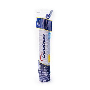 Copo de plástico PS branco p/ água 150ml pacote c/ 100 un Cristalcopo