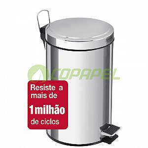 Lixeira 12L inox polido c/ pedal 40cm x 25,5cm Tramontina ref. 94538112