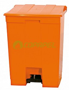 Lixeira 60L Laranja c/ pedal 68cm x 50cm x 42cm Bralimpia ref.MVCP6SLJP