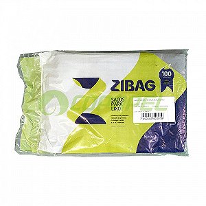 Saco p/ lixo 40L Cinza Leve Almofada Fundo Reto 100pçs 58x52cm Zibag