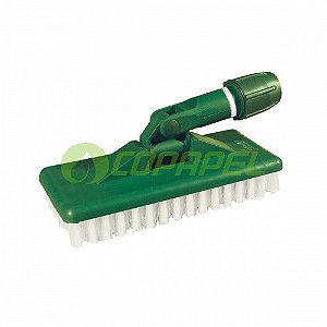 Suporte c/ escova de nylon s/ cabo verde p/ limpeza 26cm x 10cm Bralimpia ref. MVSE70VD