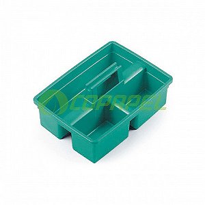 Cesta Multiuso Plástico Verde c/ 3 divisões p/ organização 18x40x29cm TTS ref. 3519