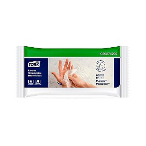 Limpeza Geral Tork Lenço Umedecido Bactericida p/ mãos e superfícies 19,5x15CM c/50 lenços