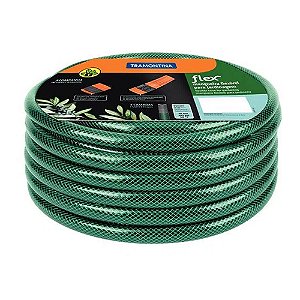 Mangueira PVC 3 Camadas Verde c/ engate e esguicho 30m Tramontina ref. 79172/300