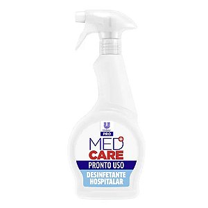 Hospitalar Medcare Unilever Detergente Desinfetante p/ superfícies fixas Pronto Uso 500ml c/ Spray Ref.68489876