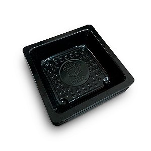 Berço Plástico Preto p/ shoyu 7,5cmx7,5cm caixa c/250 un Billa